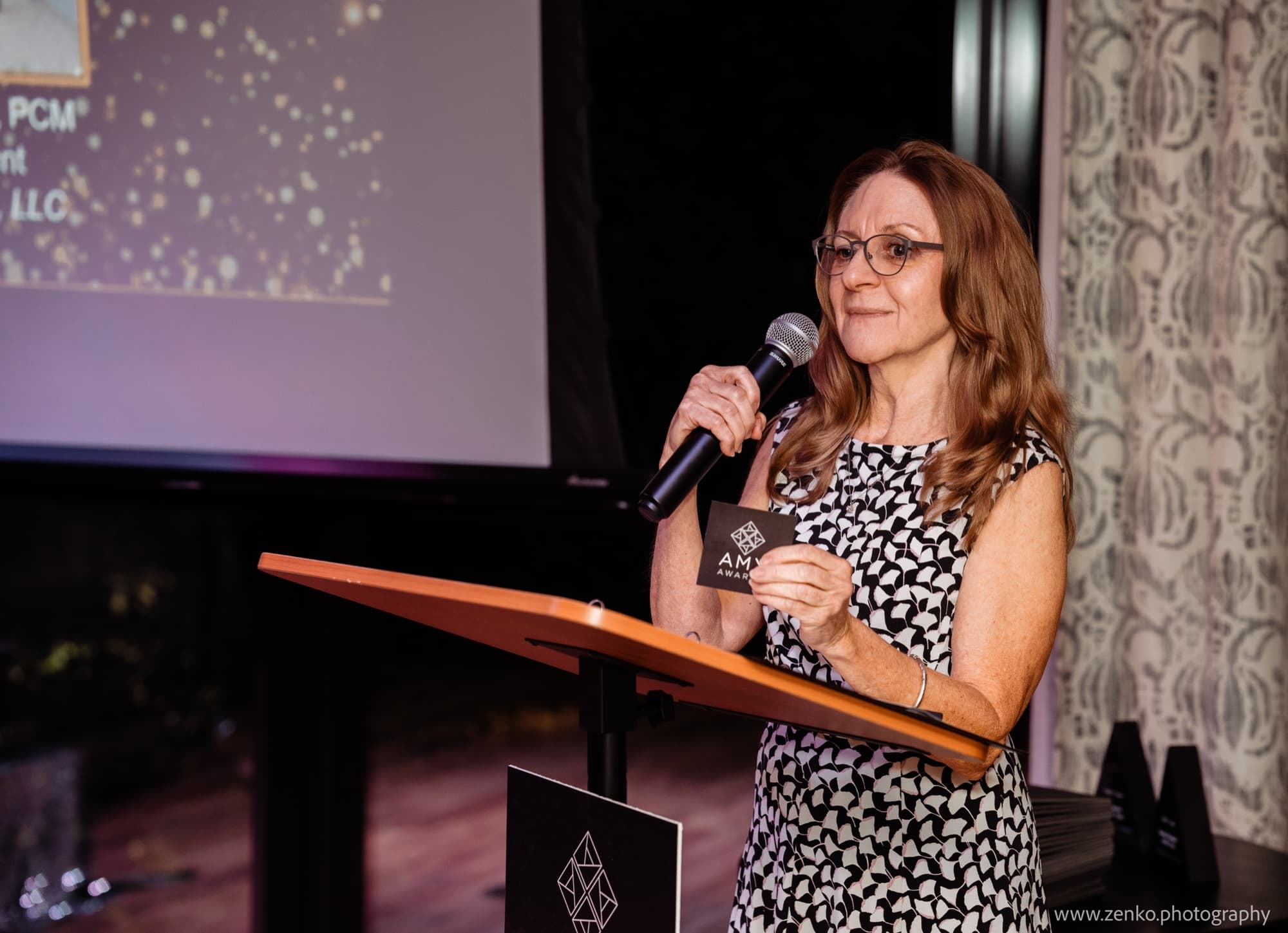 A speaker presenting at an AMA Austin session